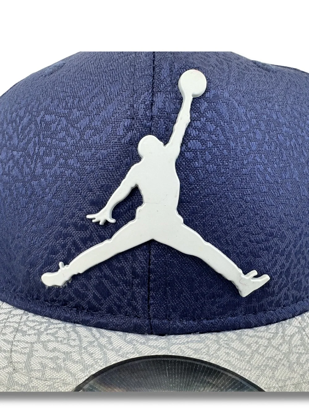 Nike Jordan Youth Snapback Hat Elephant Print Navy Gray Jumpman Adjustable Cap